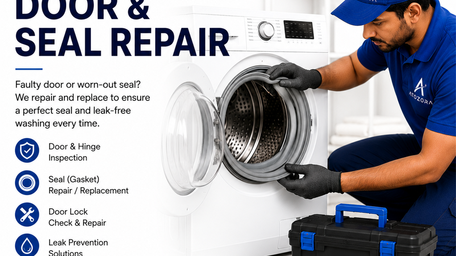 Atozora washing machine door and seal repair service