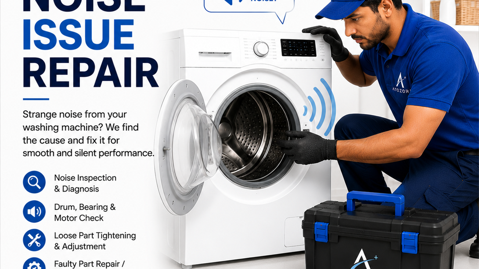 Atozora washing machine noise issue repair service